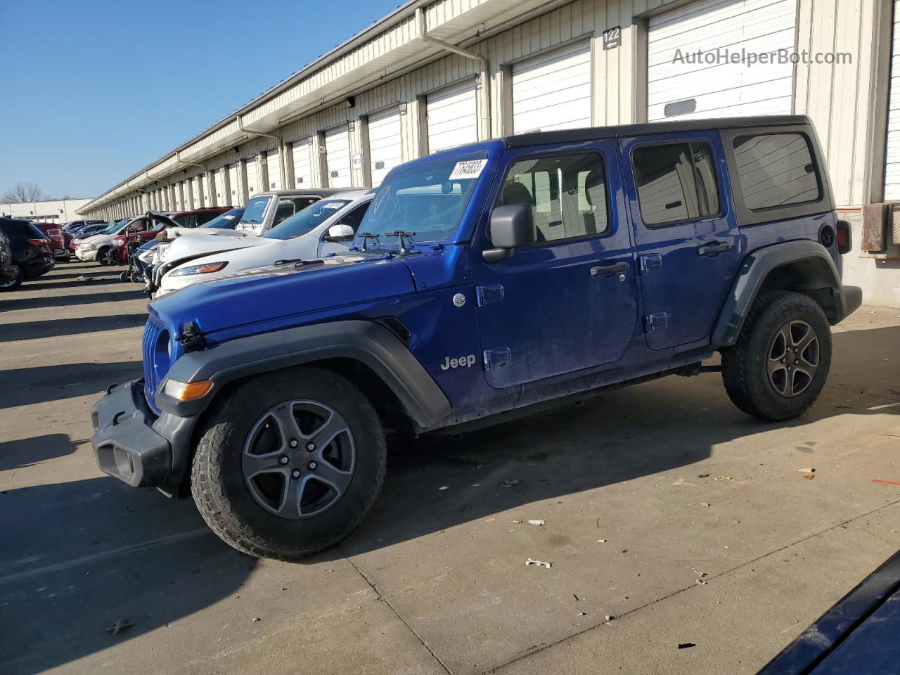 2019 Jeep Wrangler Unlimited Sport Синий vin: 1C4HJXDG7KW577074