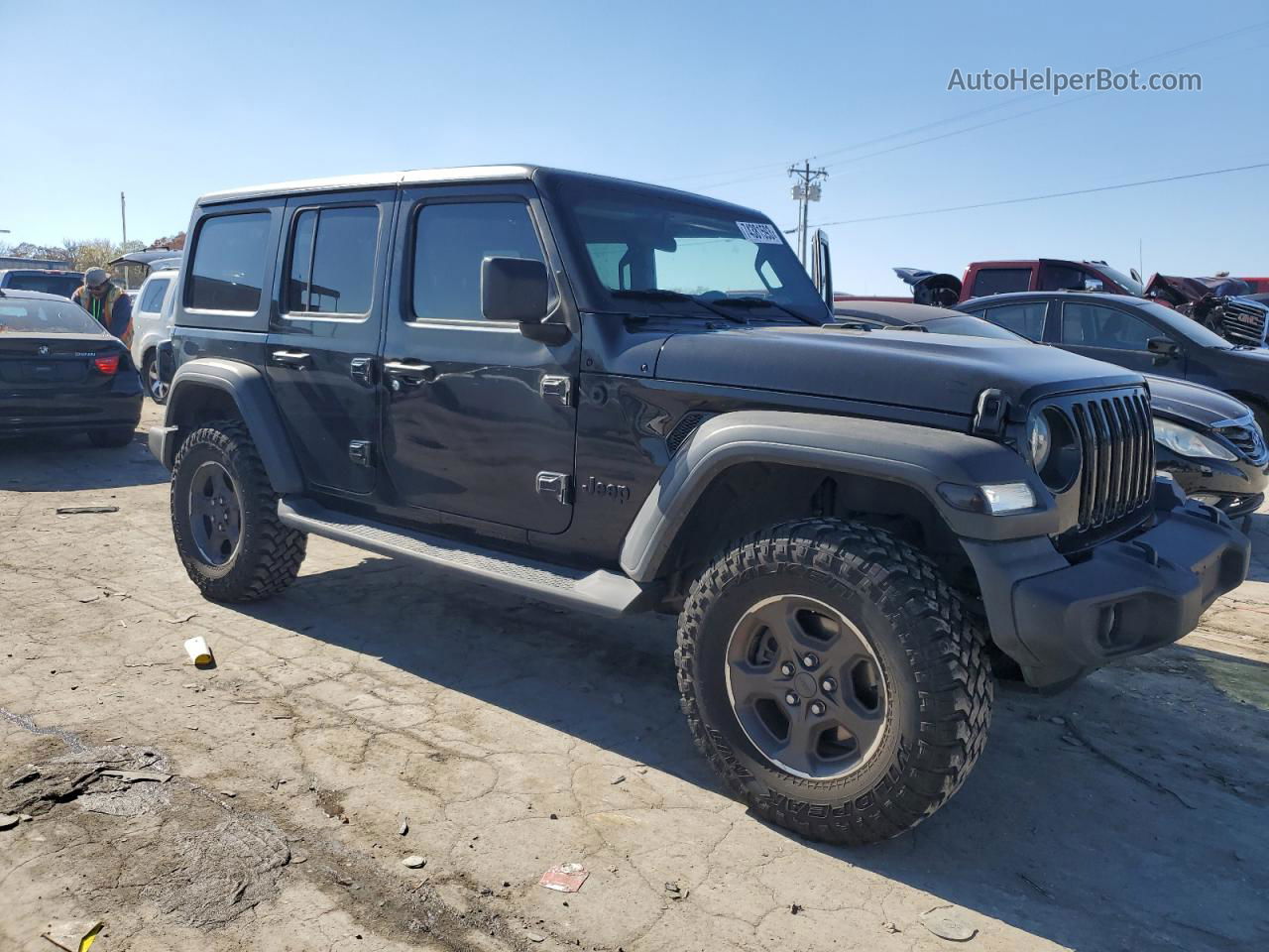 2019 Jeep Wrangler Unlimited Sport Черный vin: 1C4HJXDG7KW662190