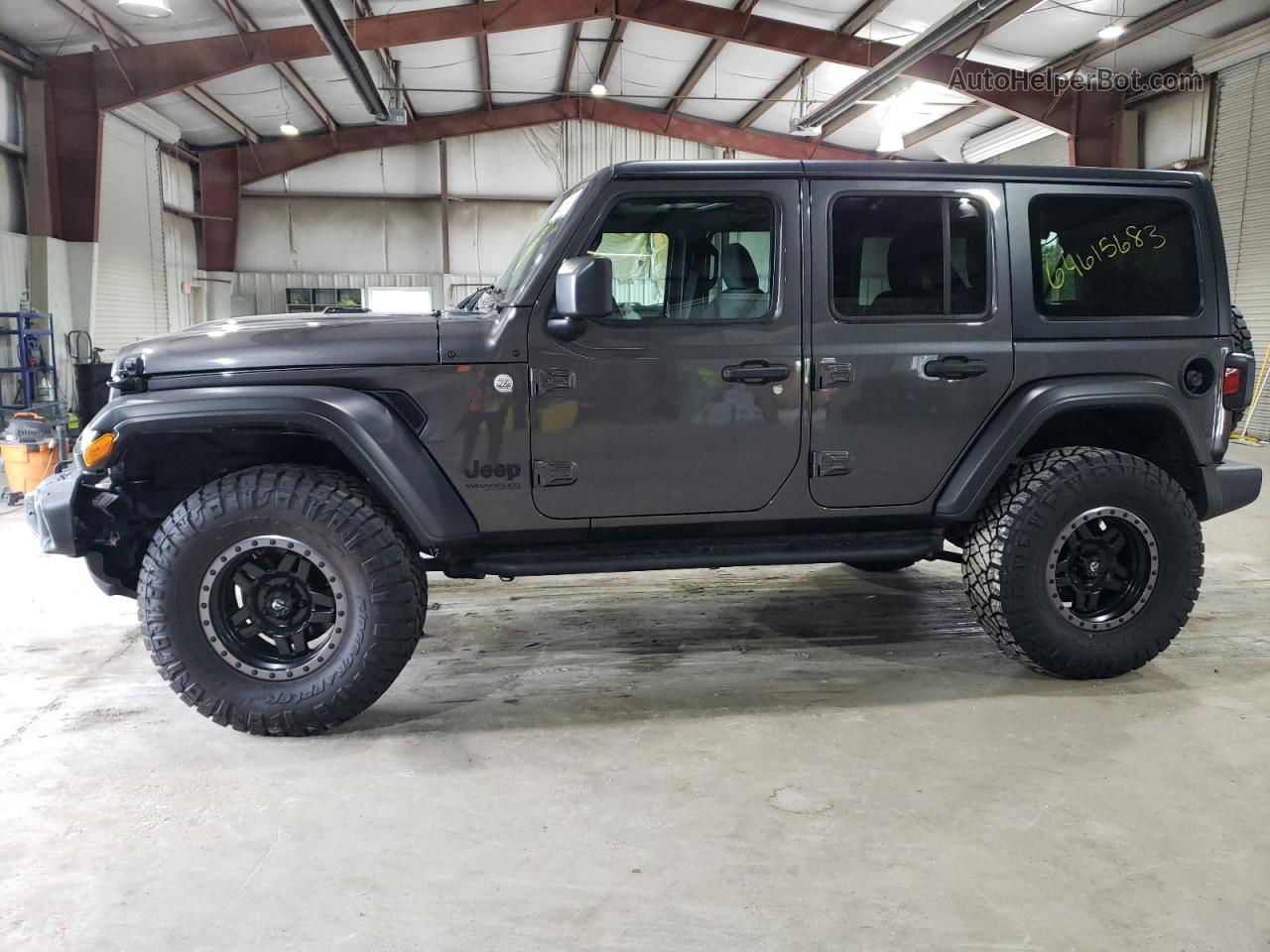 2019 Jeep Wrangler Unlimited Sport Gray vin: 1C4HJXDG7KW665266