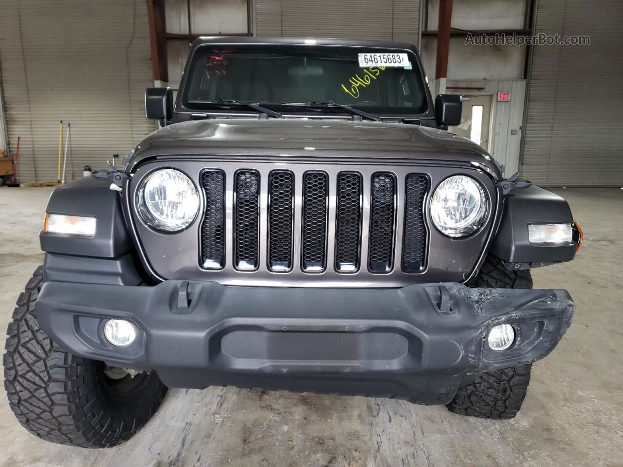 2019 Jeep Wrangler Unlimited Sport Gray vin: 1C4HJXDG7KW665266