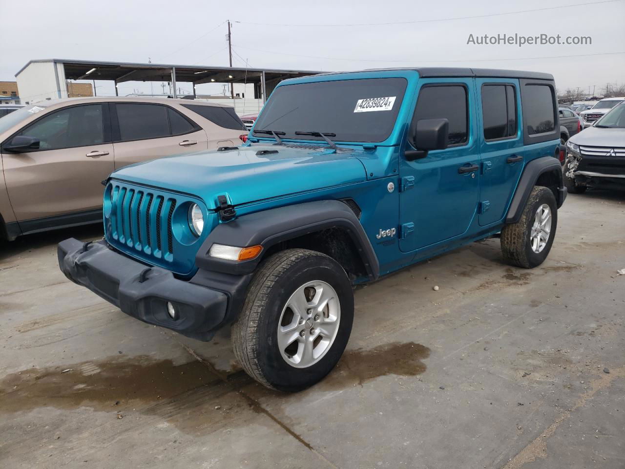 2019 Jeep Wrangler Unlimited Sport Синий vin: 1C4HJXDG7KW679393