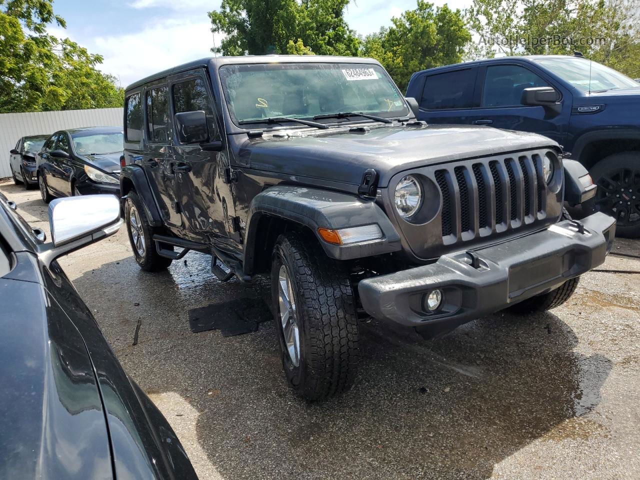 2019 Jeep Wrangler Unlimited Sport Gray vin: 1C4HJXDG9KW505261