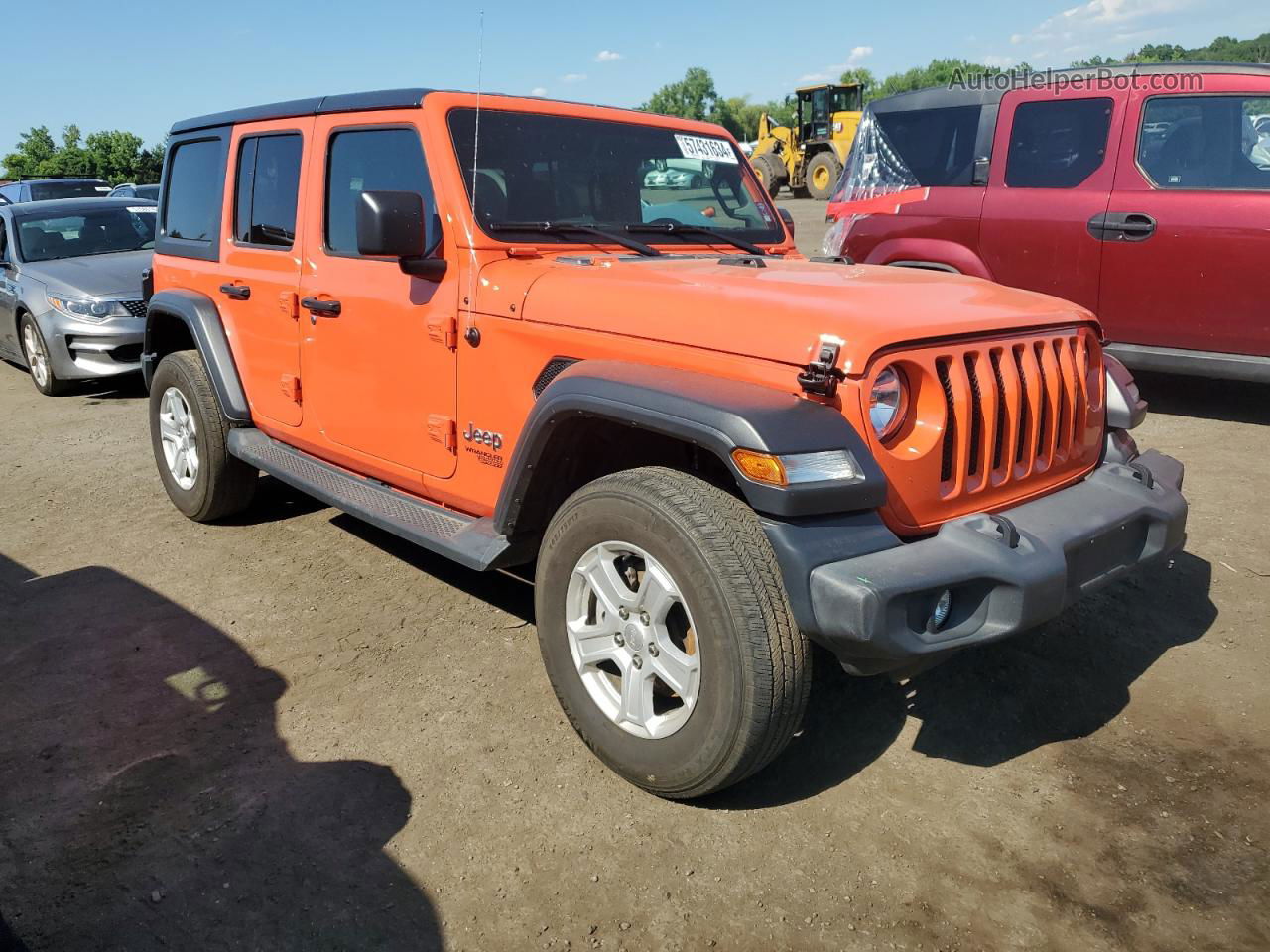 2019 Jeep Wrangler Unlimited Sport Orange vin: 1C4HJXDG9KW557098