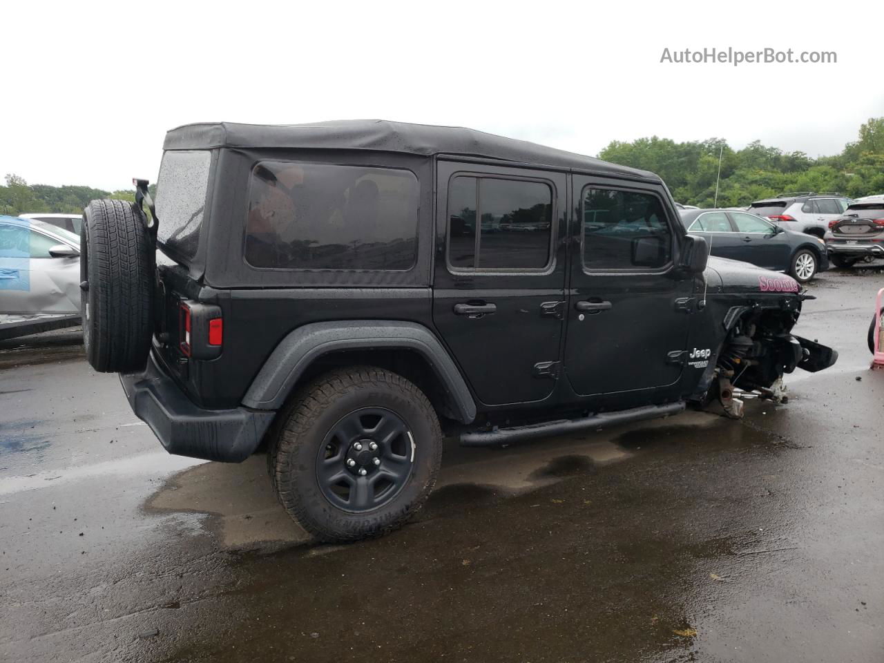 2019 Jeep Wrangler Unlimited Sport Черный vin: 1C4HJXDG9KW579358