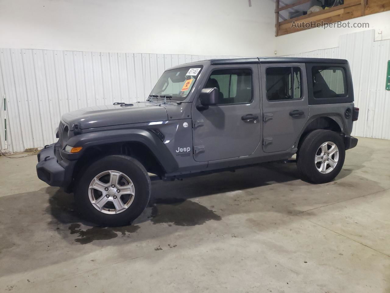 2019 Jeep Wrangler Unlimited Sport Gray vin: 1C4HJXDG9KW674518