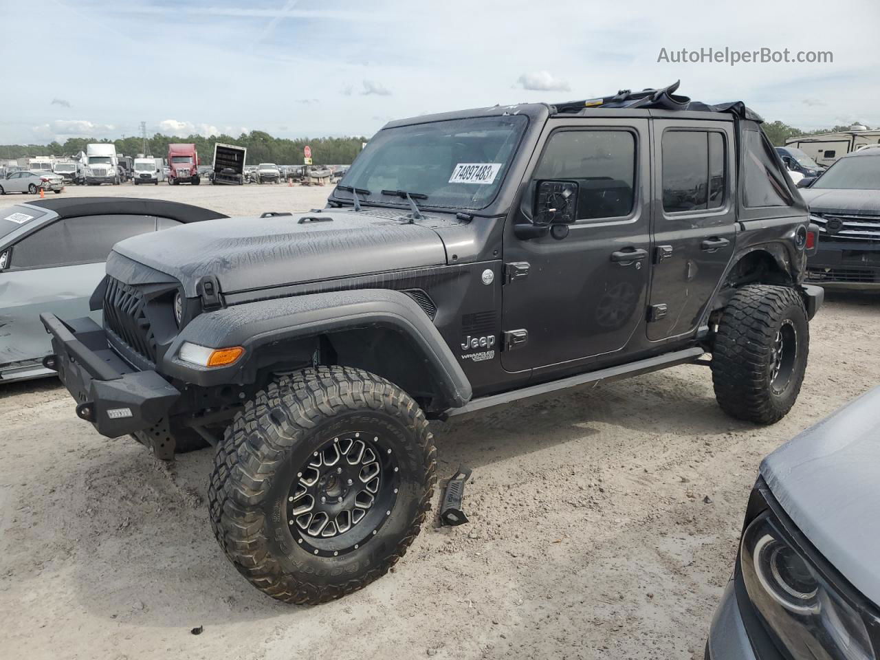 2019 Jeep Wrangler Unlimited Sport Угольный vin: 1C4HJXDGXKW664676