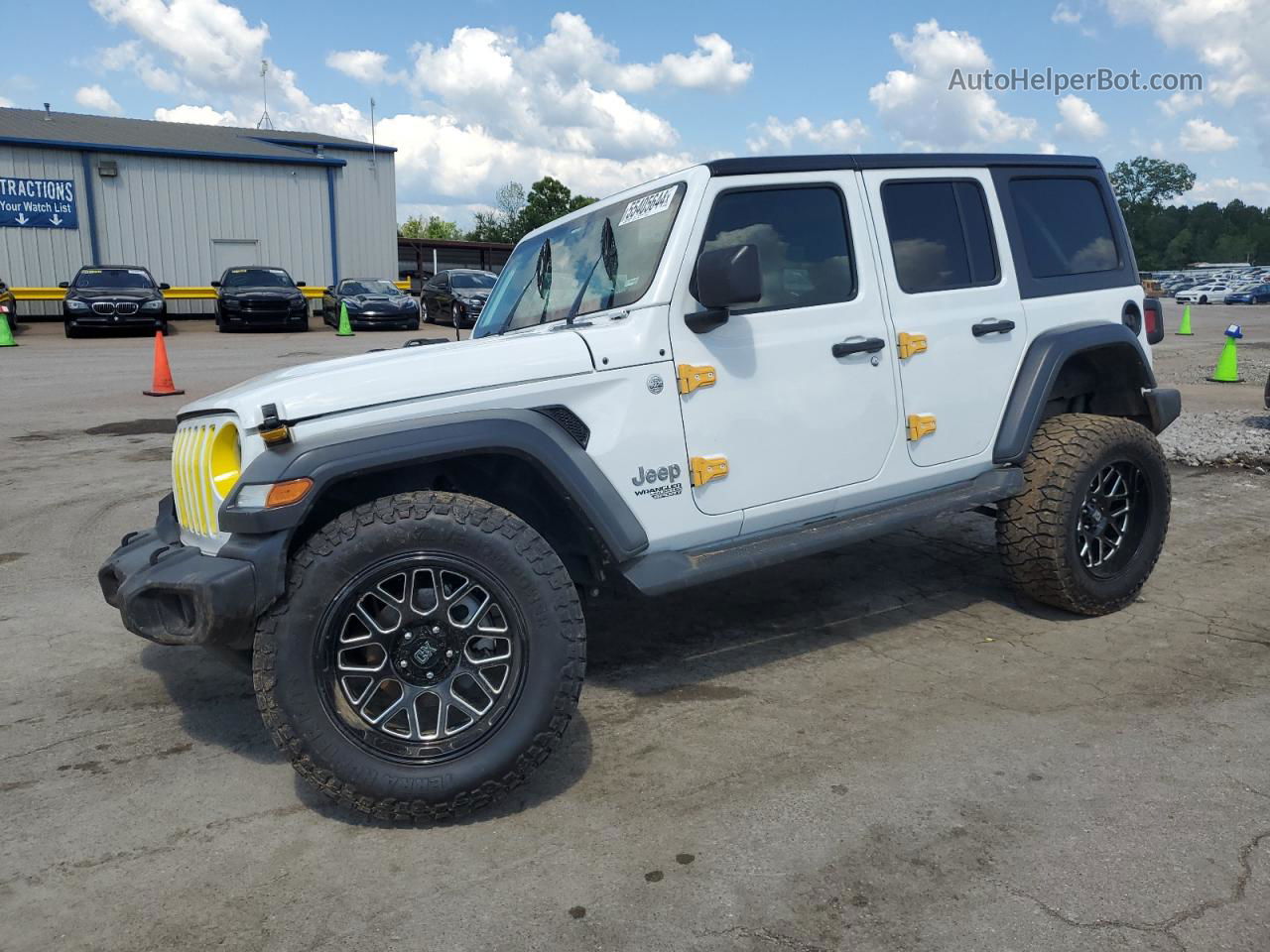 2019 Jeep Wrangler Unlimited Sport White vin: 1C4HJXDN0KW623410