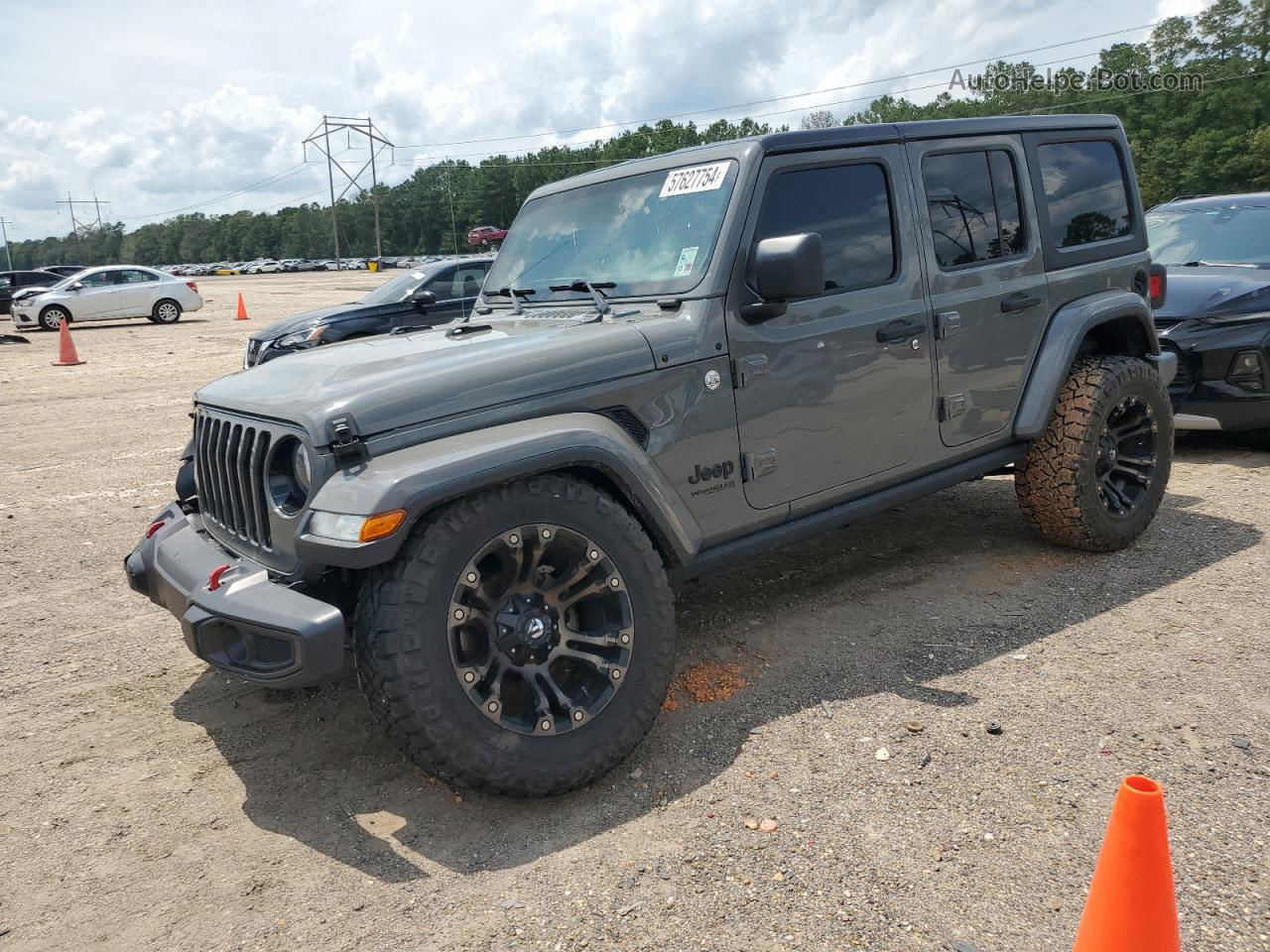 2019 Jeep Wrangler Unlimited Sport Gray vin: 1C4HJXDN0KW623598