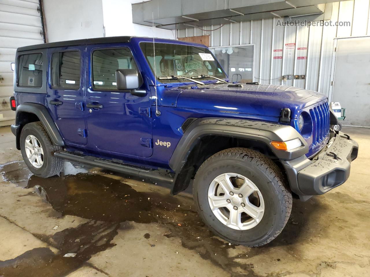 2019 Jeep Wrangler Unlimited Sport Синий vin: 1C4HJXDN0KW627148