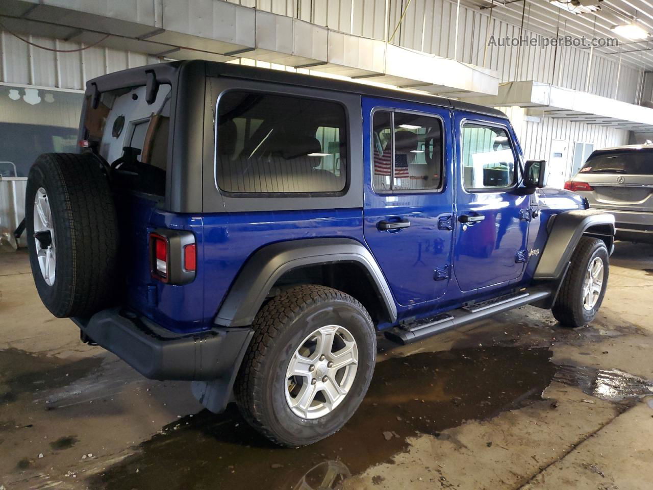 2019 Jeep Wrangler Unlimited Sport Синий vin: 1C4HJXDN0KW627148