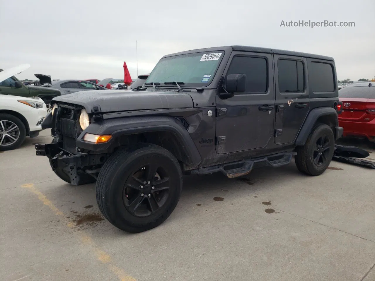 2019 Jeep Wrangler Unlimited Sport Черный vin: 1C4HJXDN2KW685648