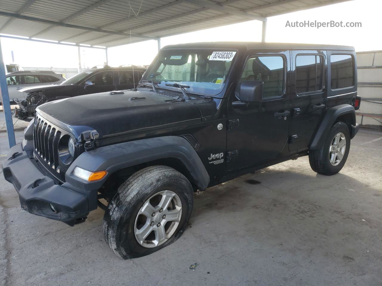 2019 Jeep Wrangler Unlimited Sport Black vin: 1C4HJXDN3KW573134