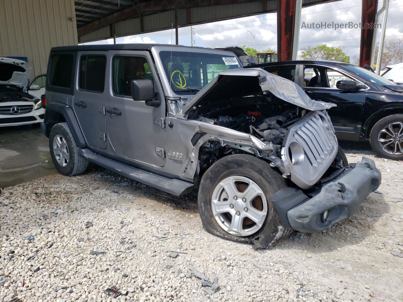 2019 Jeep Wrangler Unlimited Sport Silver vin: 1C4HJXDN5KW555525