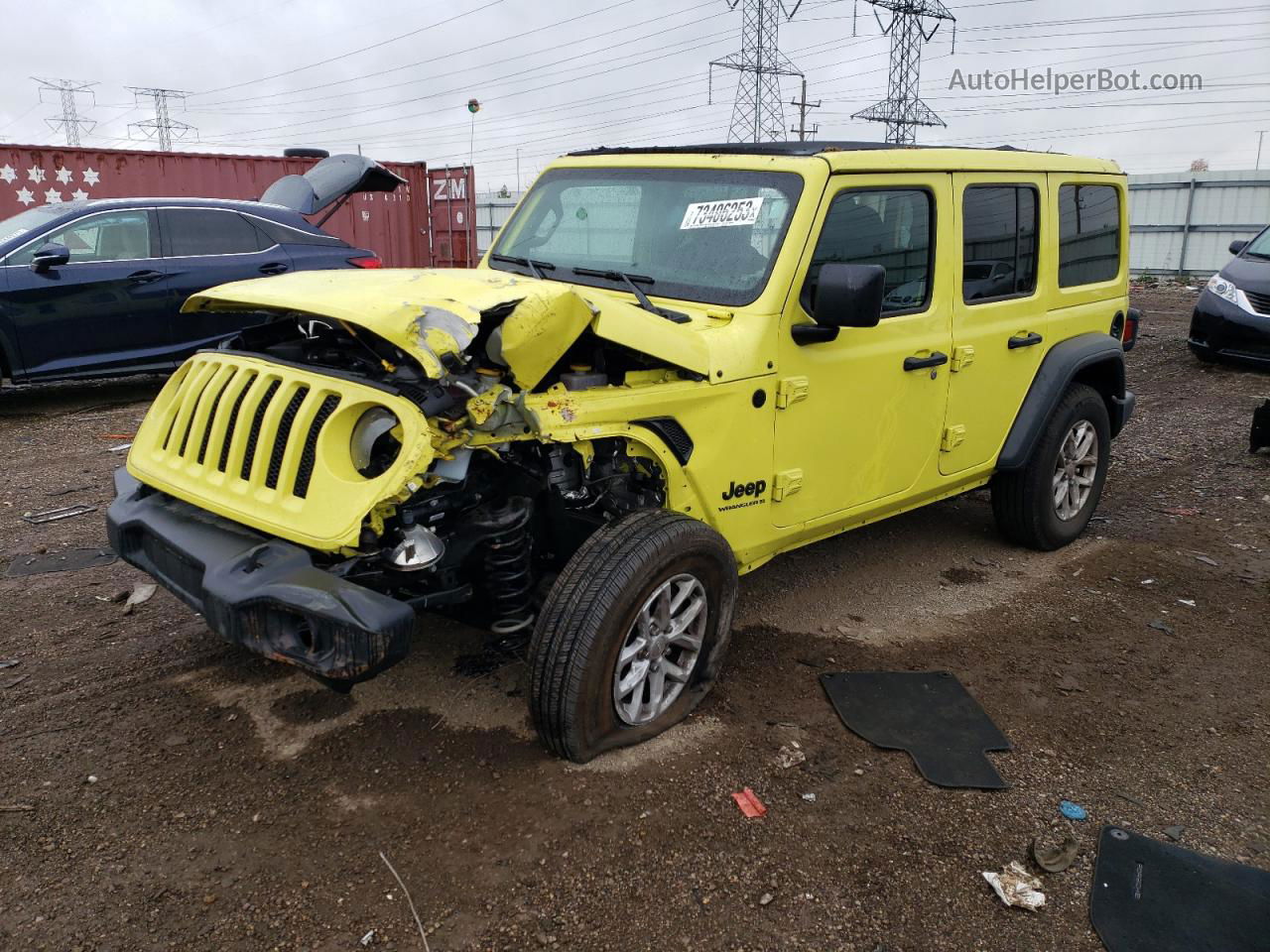 2023 Jeep Wrangler Sport Yellow vin: 1C4HJXDN7PW634315