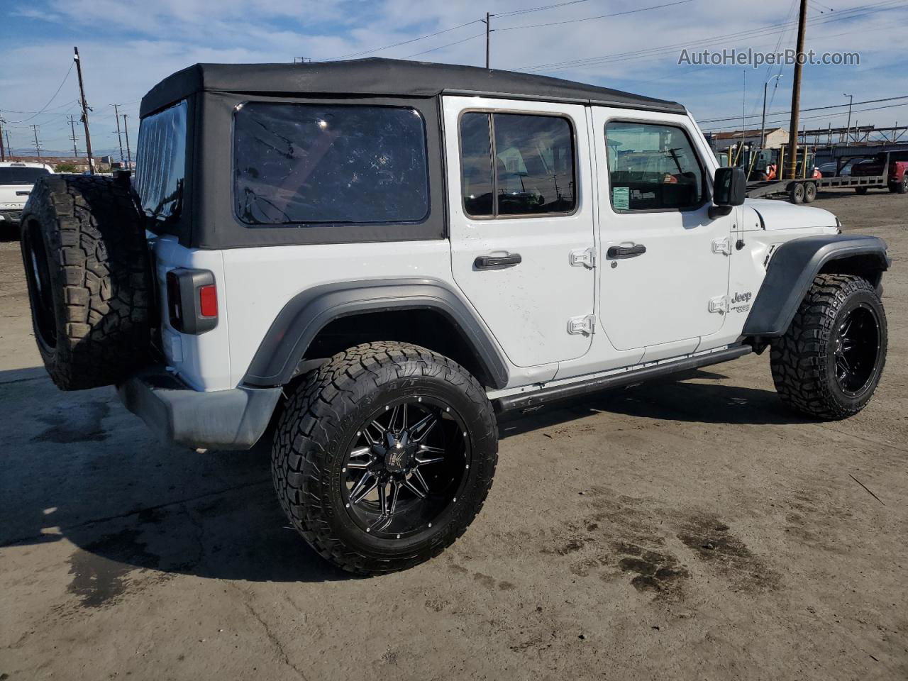 2019 Jeep Wrangler Unlimited Sport White vin: 1C4HJXDN8KW563764