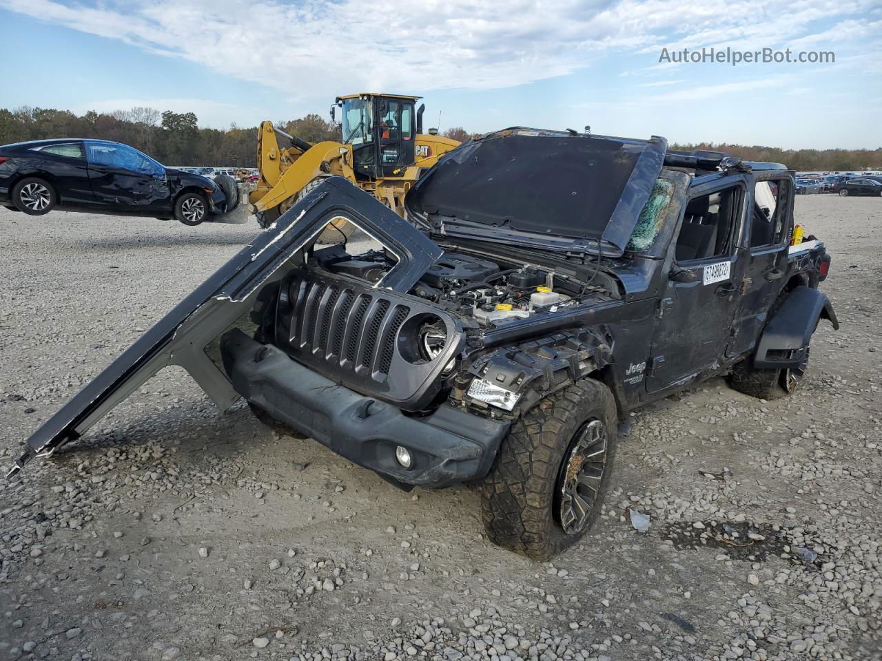 2019 Jeep Wrangler Unlimited Sport Серый vin: 1C4HJXDN8KW619136