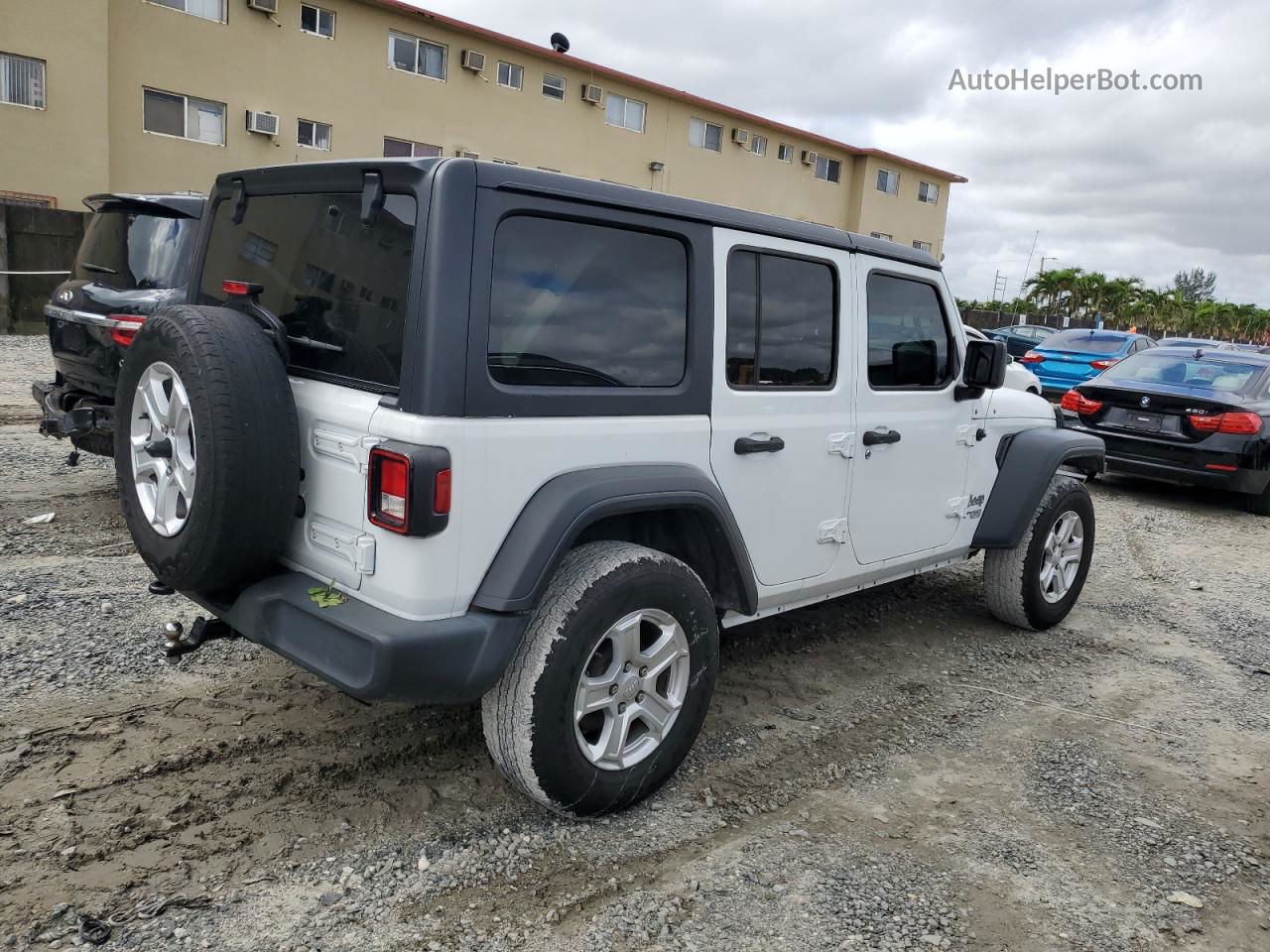 2019 Jeep Wrangler Unlimited Sport White vin: 1C4HJXDN9KW634552