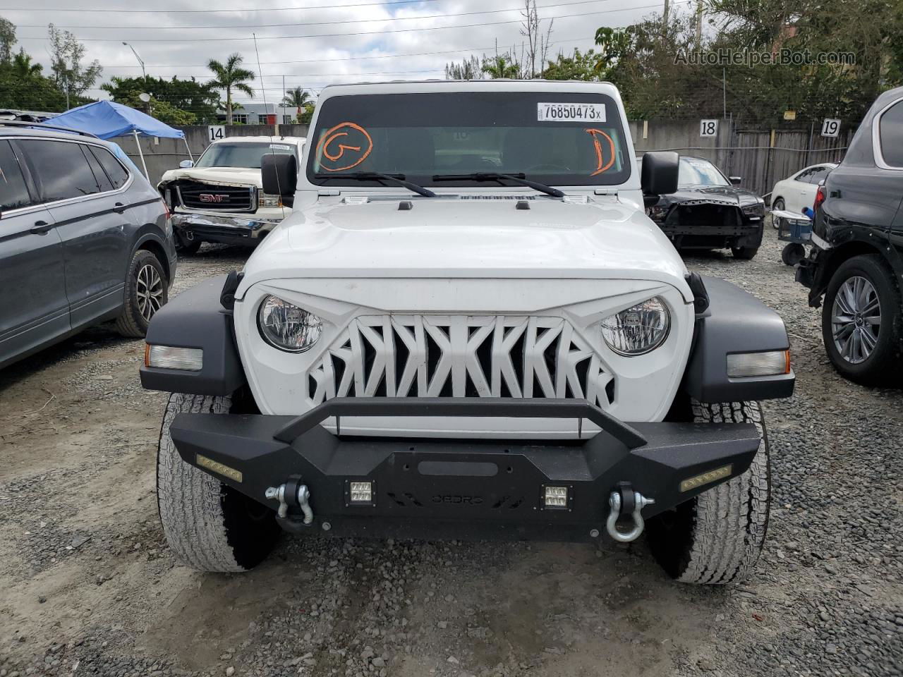 2019 Jeep Wrangler Unlimited Sport White vin: 1C4HJXDN9KW634552