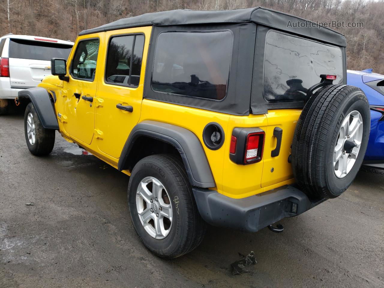 2019 Jeep Wrangler Unlimited Sport Yellow vin: 1C4HJXDNXKW503551