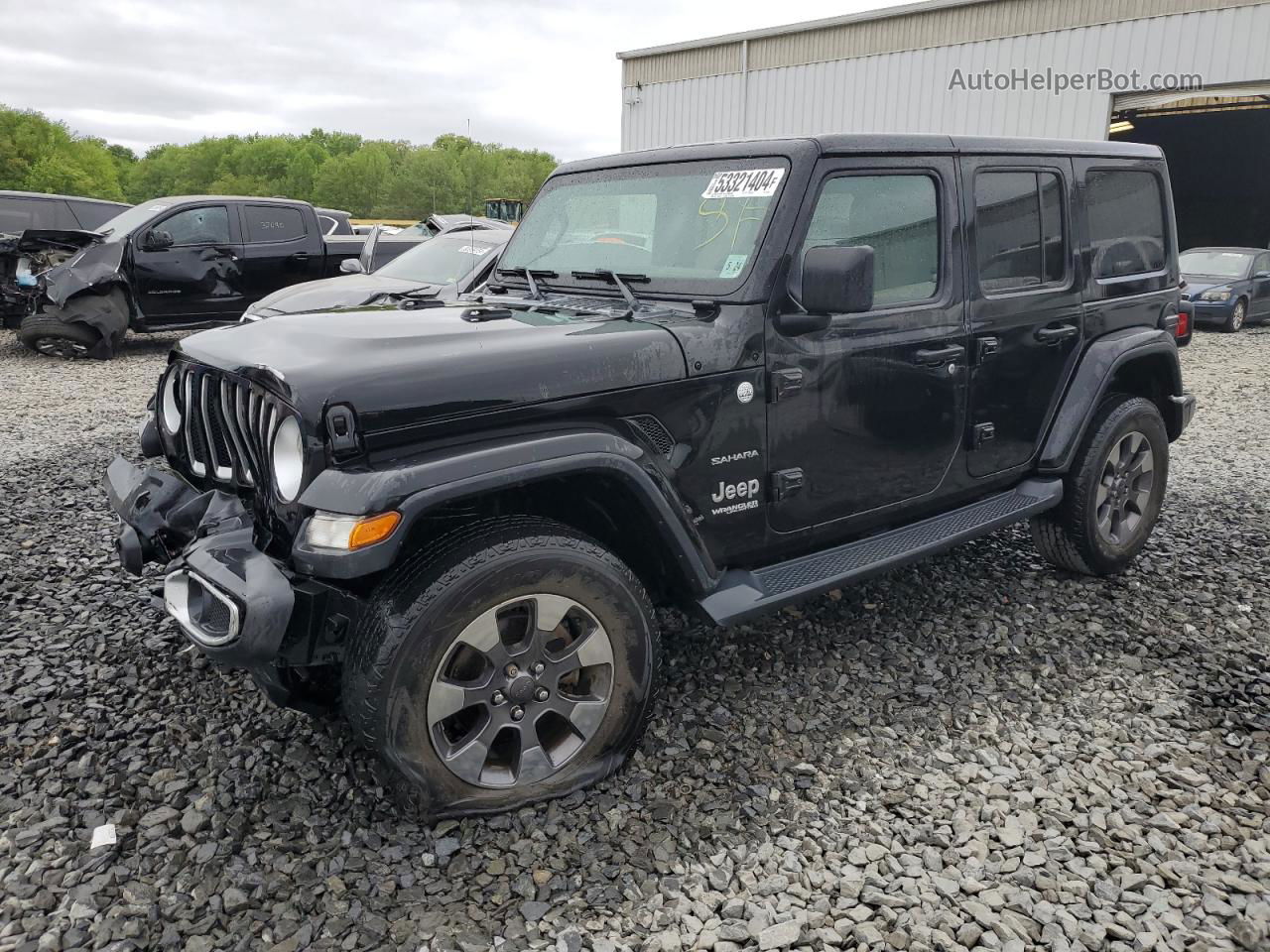 2019 Jeep Wrangler Unlimited Sahara Черный vin: 1C4HJXEG0KW568540