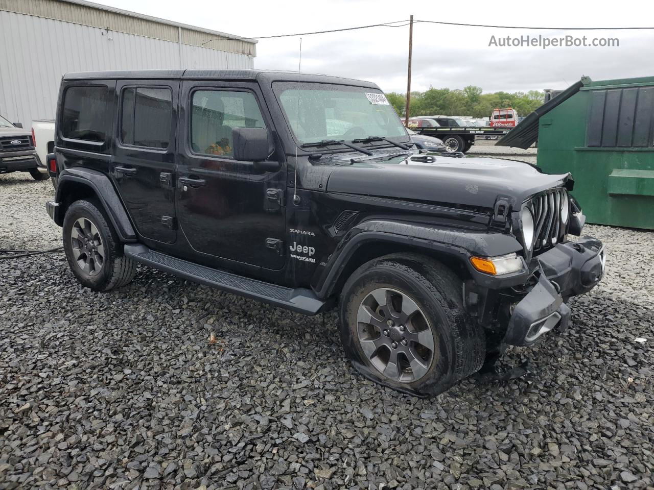 2019 Jeep Wrangler Unlimited Sahara Black vin: 1C4HJXEG0KW568540