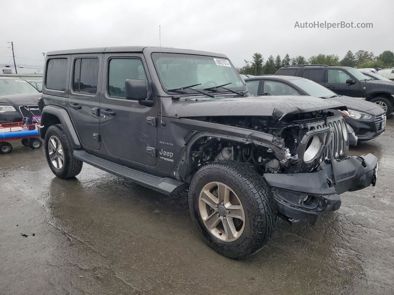 2019 Jeep Wrangler Unlimited Sahara Gray vin: 1C4HJXEG0KW619552