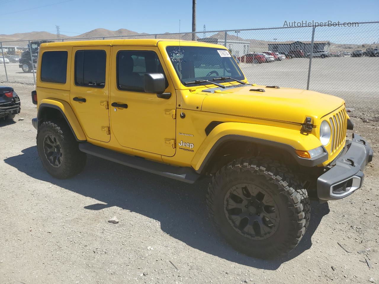 2019 Jeep Wrangler Unlimited Sahara Желтый vin: 1C4HJXEG0KW630227