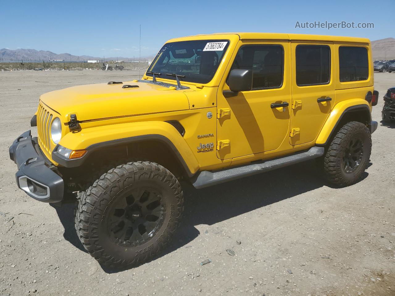 2019 Jeep Wrangler Unlimited Sahara Yellow vin: 1C4HJXEG0KW630227