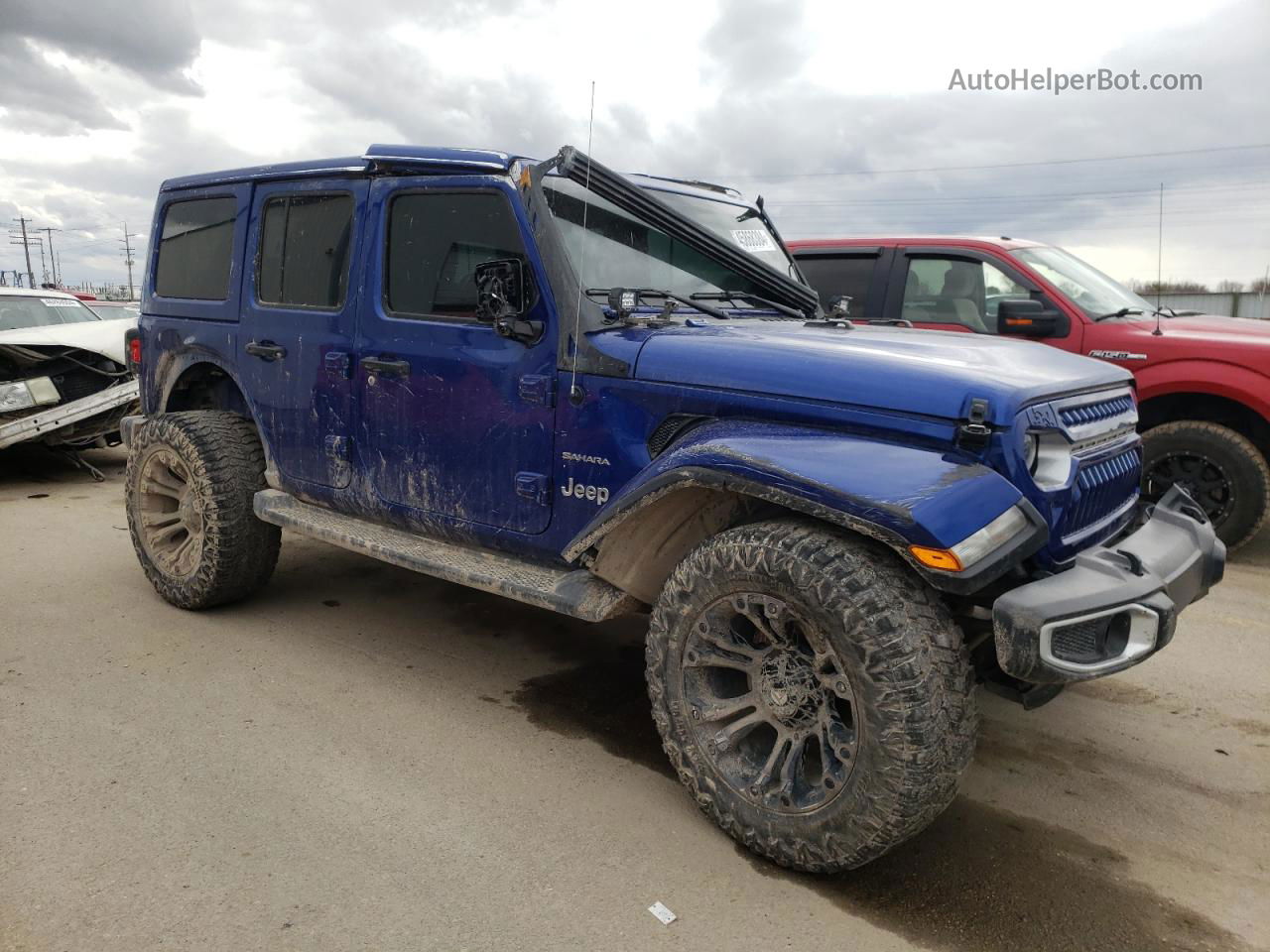 2019 Jeep Wrangler Unlimited Sahara Blue vin: 1C4HJXEG2KW565090