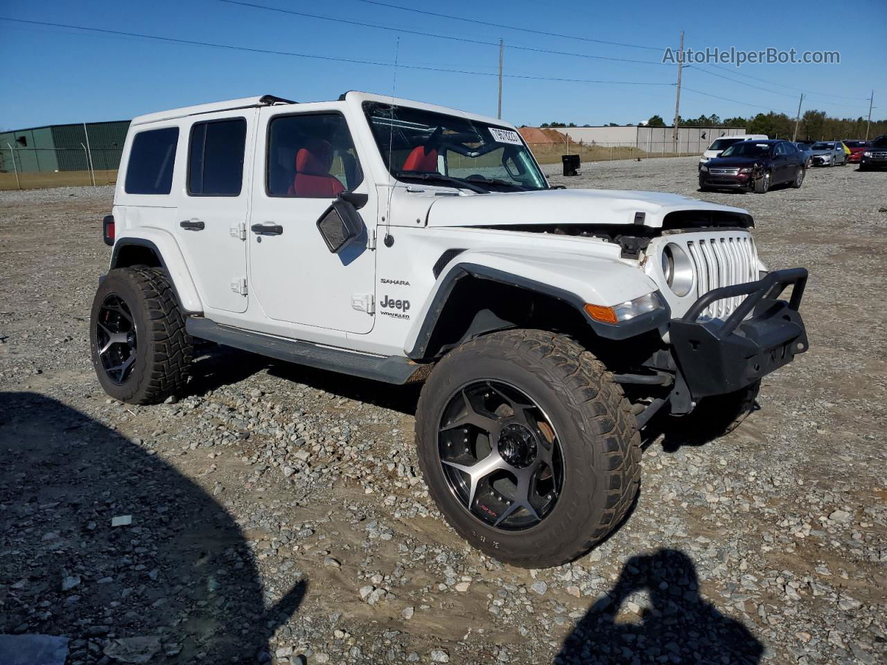 2019 Jeep Wrangler Unlimited Sahara White vin: 1C4HJXEG3KW543616