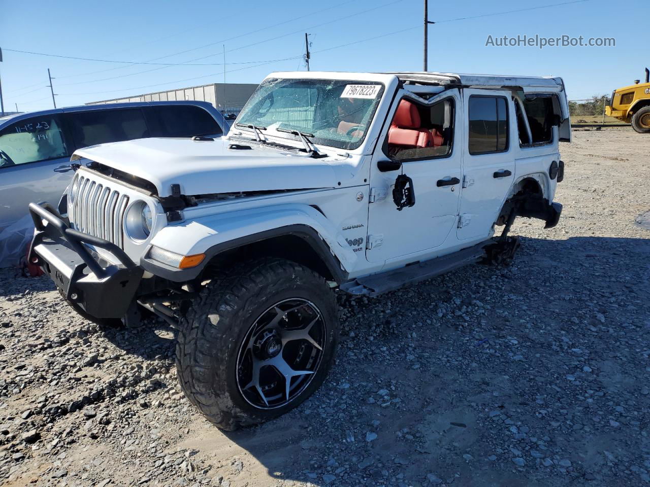 2019 Jeep Wrangler Unlimited Sahara White vin: 1C4HJXEG3KW543616