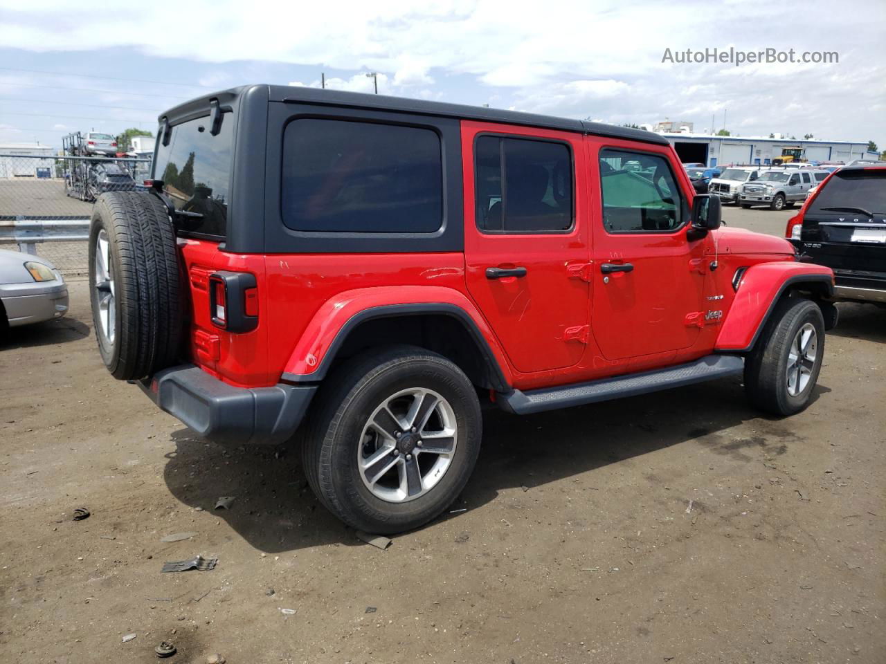 2019 Jeep Wrangler Unlimited Sahara Red vin: 1C4HJXEG3KW551893