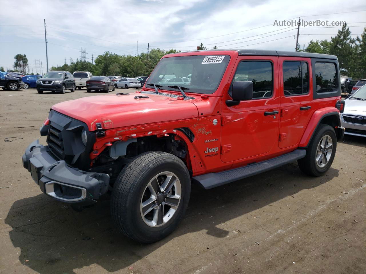 2019 Jeep Wrangler Unlimited Sahara Red vin: 1C4HJXEG3KW551893