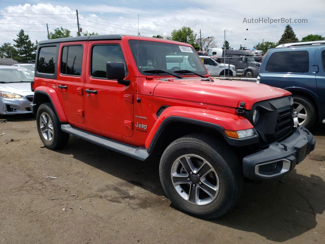 2019 Jeep Wrangler Unlimited Sahara Red vin: 1C4HJXEG3KW551893