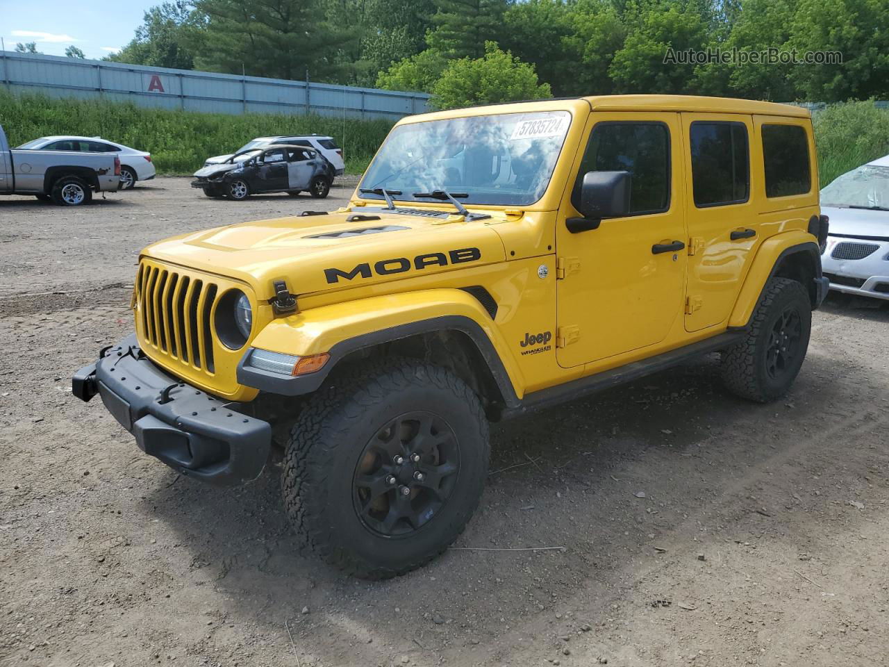 2019 Jeep Wrangler Unlimited Sahara Желтый vin: 1C4HJXEG4KW549196