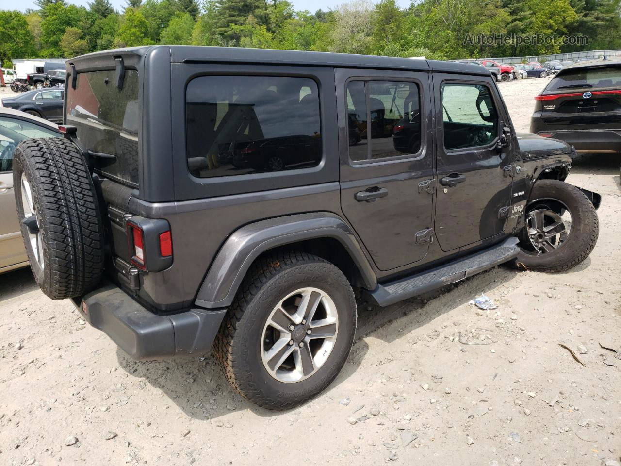 2019 Jeep Wrangler Unlimited Sahara Gray vin: 1C4HJXEG4KW643515