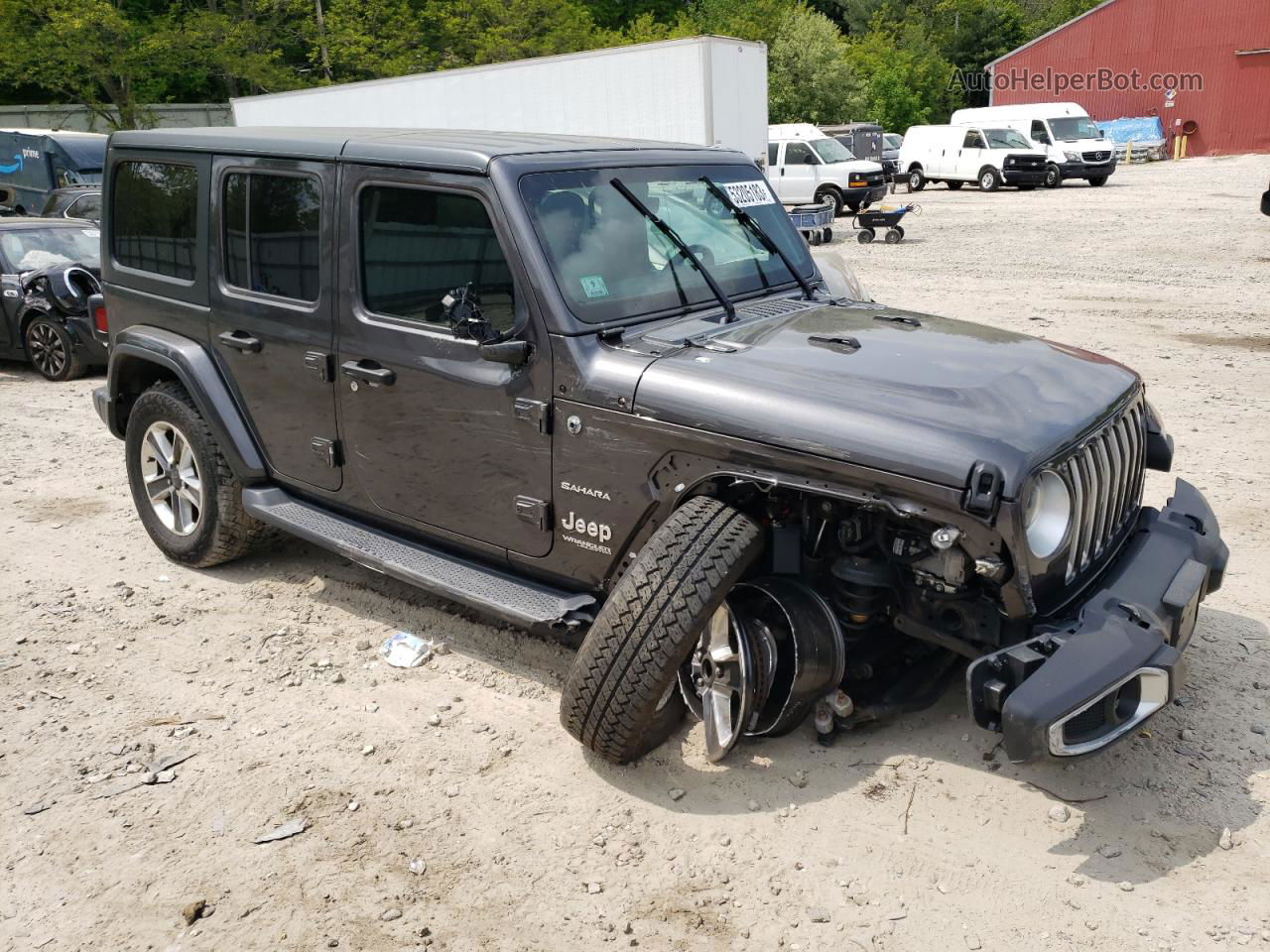 2019 Jeep Wrangler Unlimited Sahara Gray vin: 1C4HJXEG4KW643515