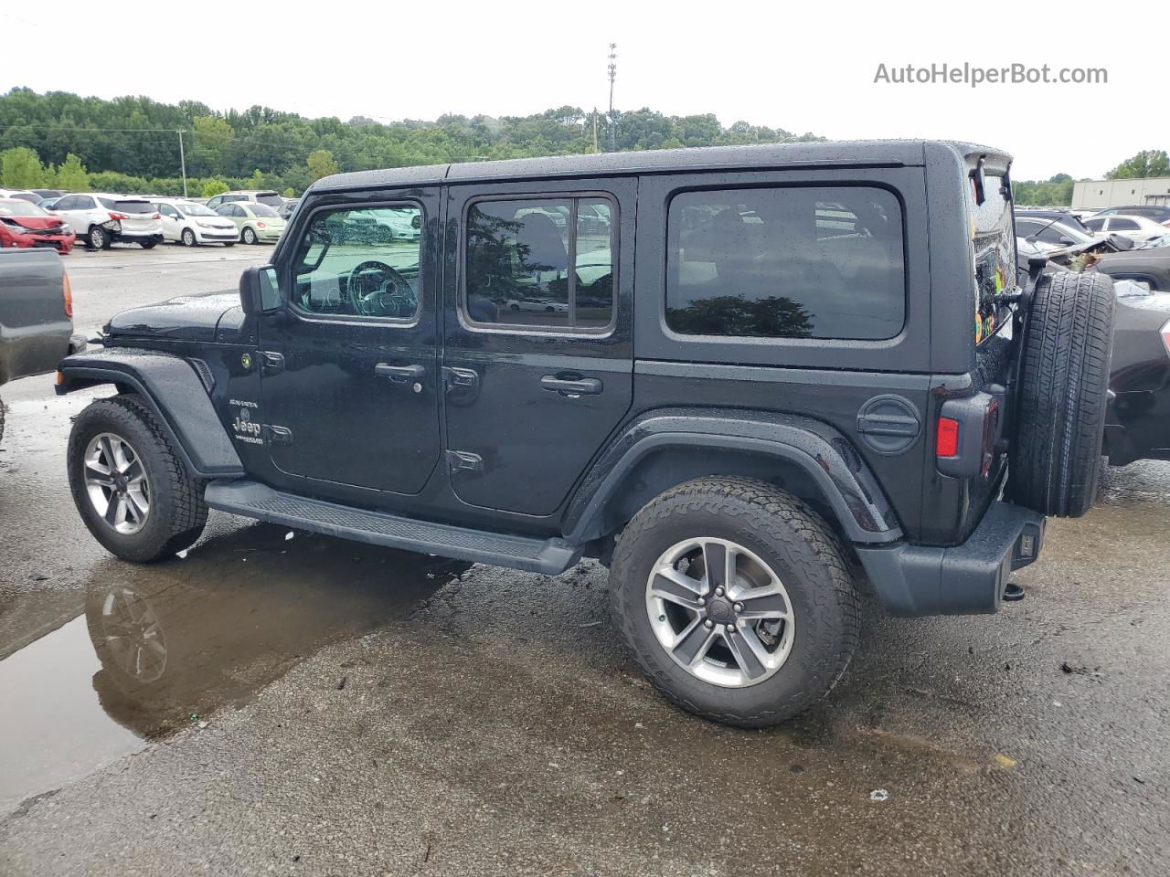 2019 Jeep Wrangler Unlimited Sahara Черный vin: 1C4HJXEG5KW543357