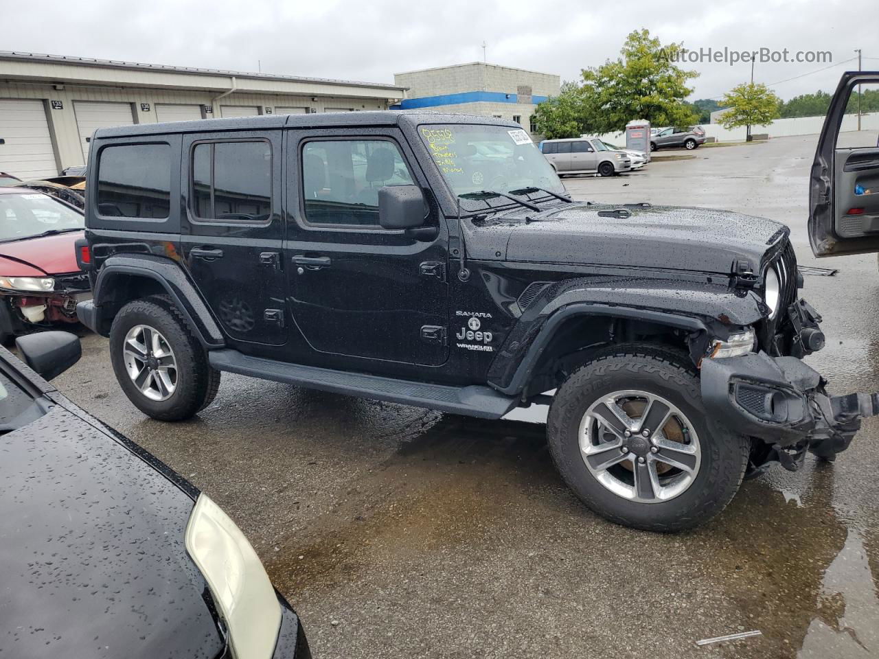 2019 Jeep Wrangler Unlimited Sahara Черный vin: 1C4HJXEG5KW543357