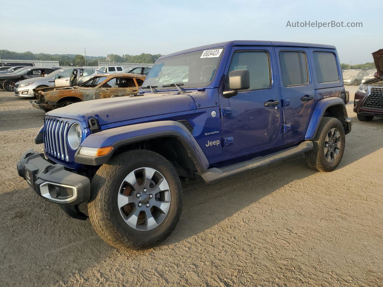 2019 Jeep Wrangler Unlimited Sahara Blue vin: 1C4HJXEG5KW559509