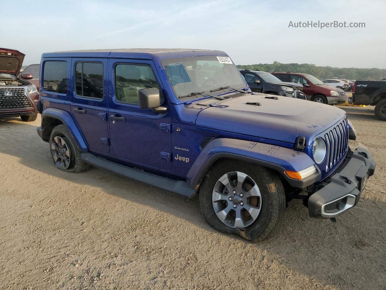 2019 Jeep Wrangler Unlimited Sahara Blue vin: 1C4HJXEG5KW559509