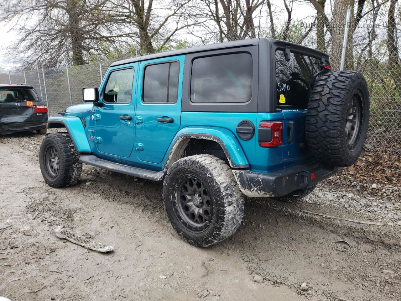 2019 Jeep Wrangler Unlimited Sahara Синий vin: 1C4HJXEG5KW615240