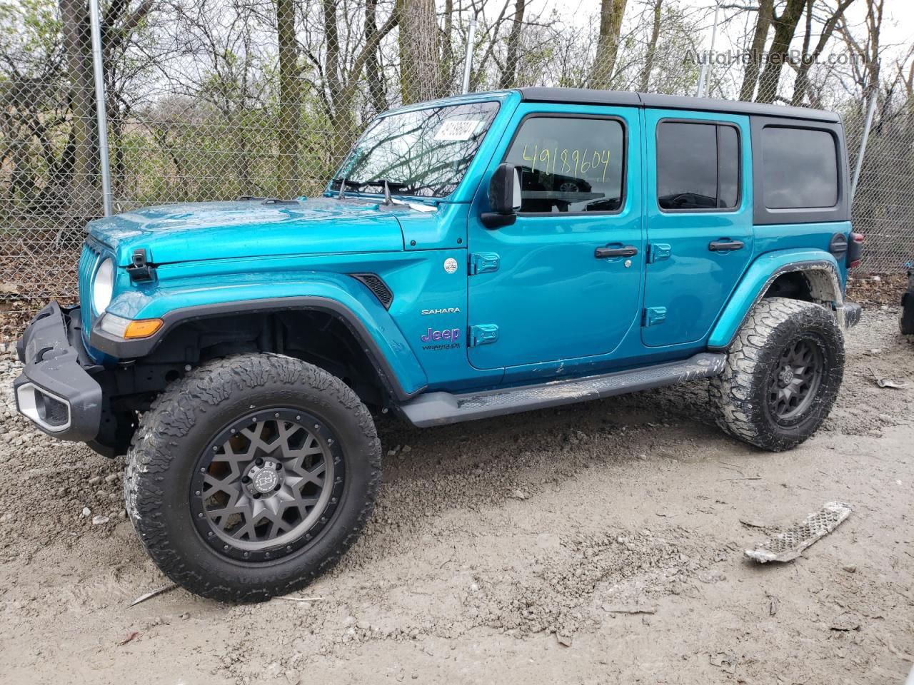 2019 Jeep Wrangler Unlimited Sahara Синий vin: 1C4HJXEG5KW615240