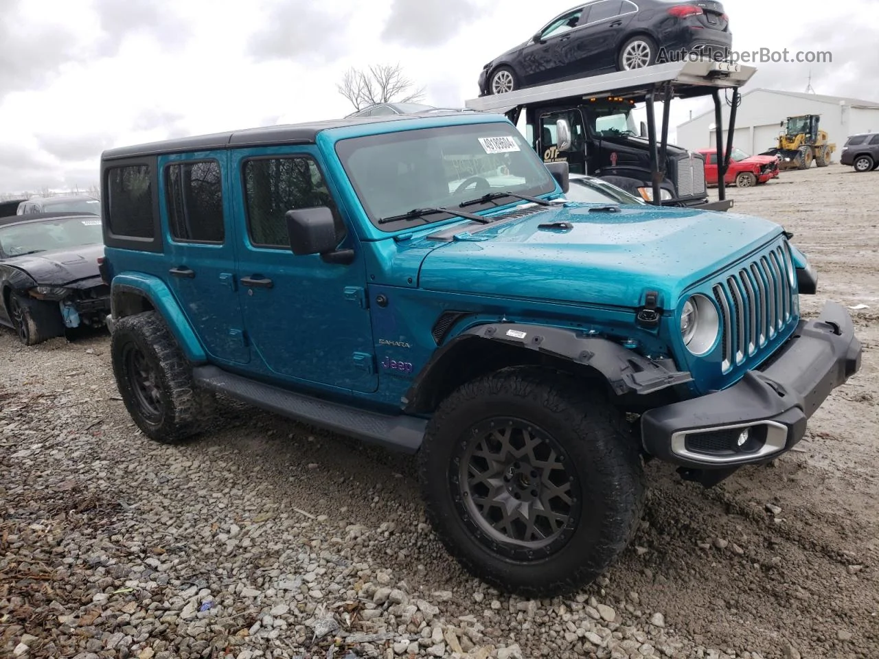 2019 Jeep Wrangler Unlimited Sahara Blue vin: 1C4HJXEG5KW615240