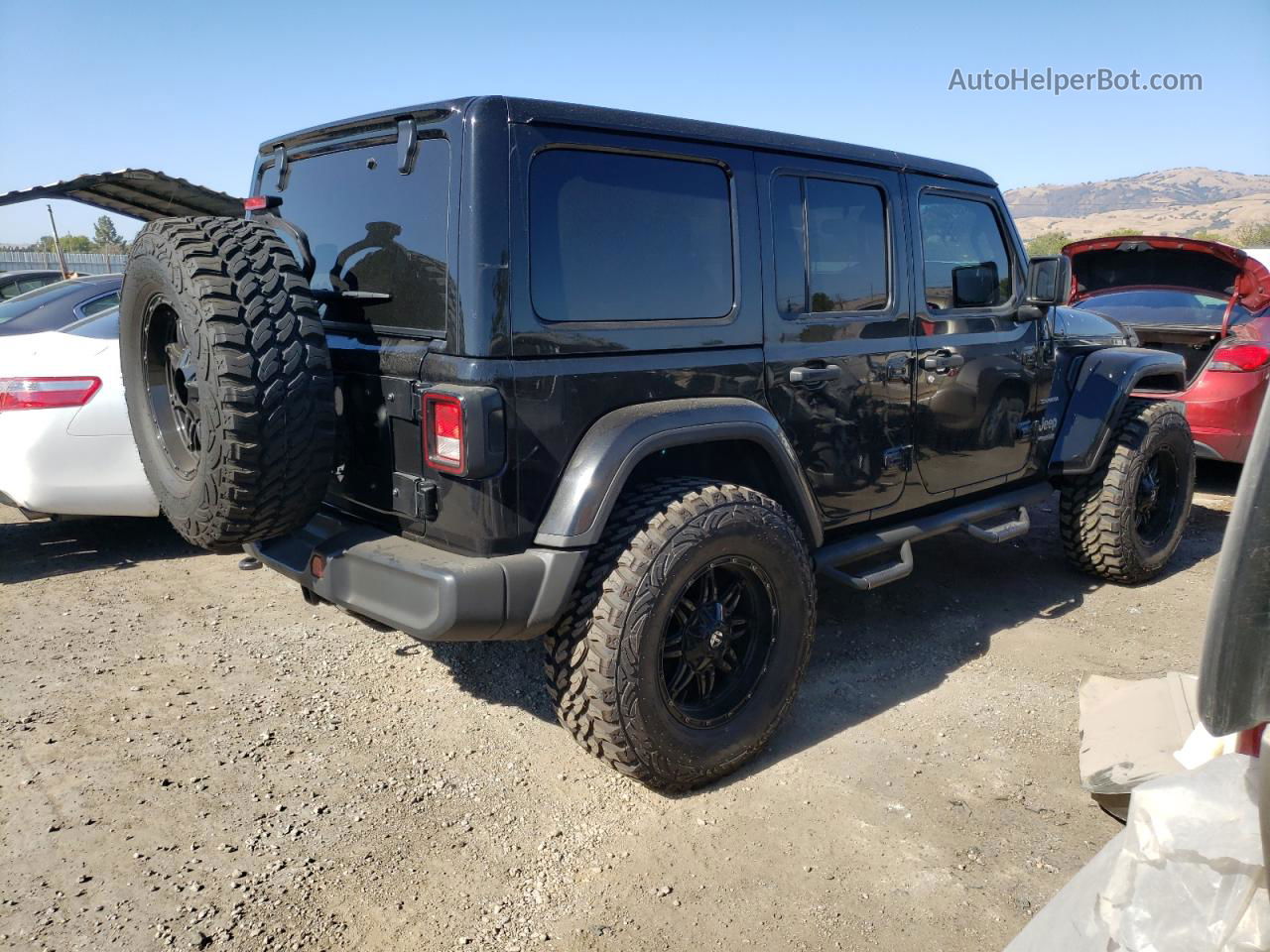 2019 Jeep Wrangler Unlimited Sahara Черный vin: 1C4HJXEG5KW628036