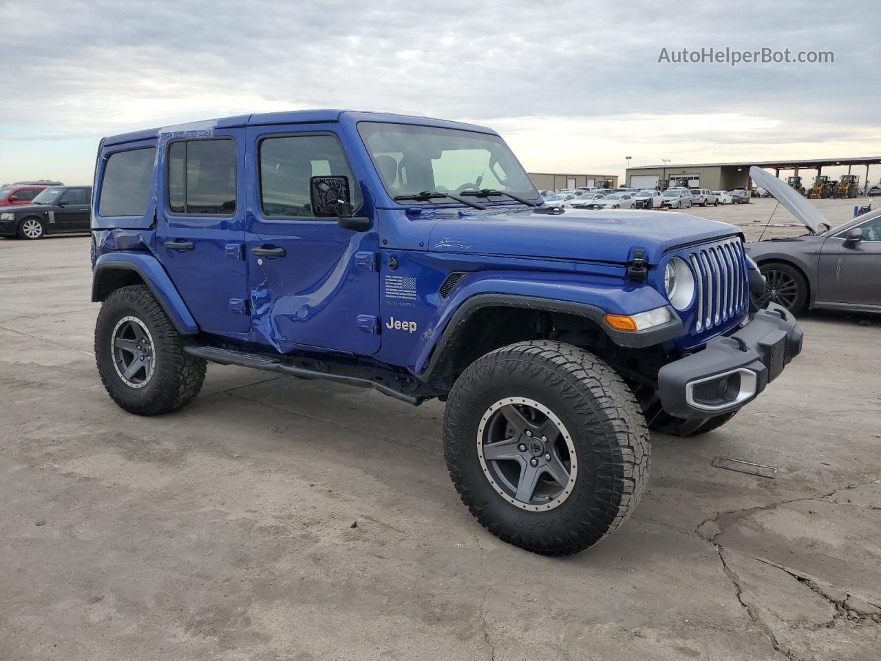 2019 Jeep Wrangler Unlimited Sahara Blue vin: 1C4HJXEG6KW589067
