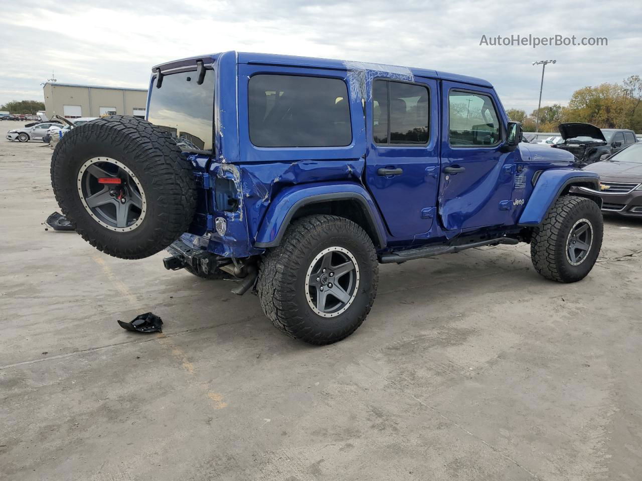 2019 Jeep Wrangler Unlimited Sahara Синий vin: 1C4HJXEG6KW589067