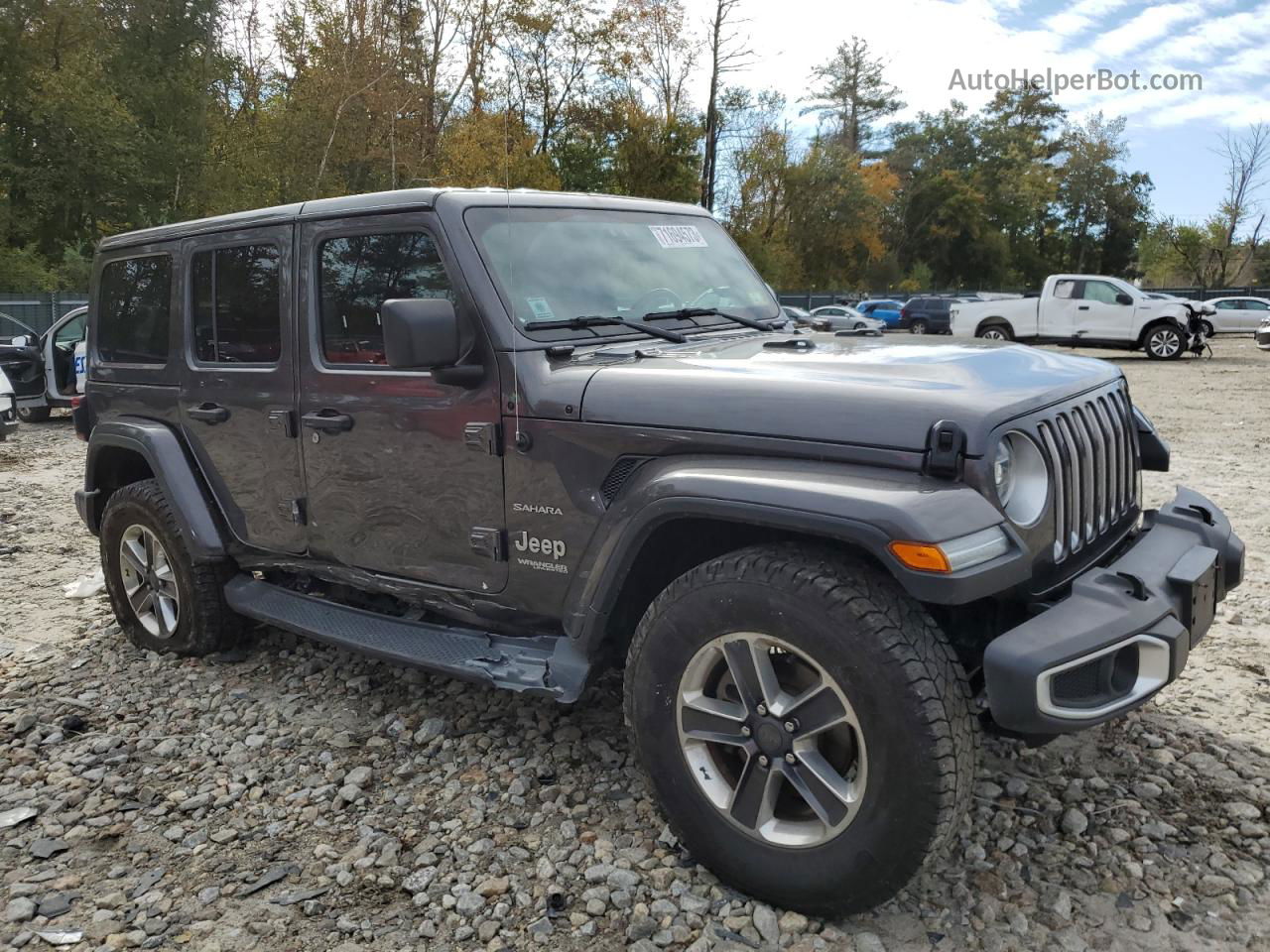 2019 Jeep Wrangler Unlimited Sahara Gray vin: 1C4HJXEG6KW620981