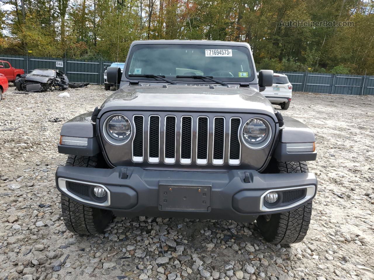 2019 Jeep Wrangler Unlimited Sahara Gray vin: 1C4HJXEG6KW620981