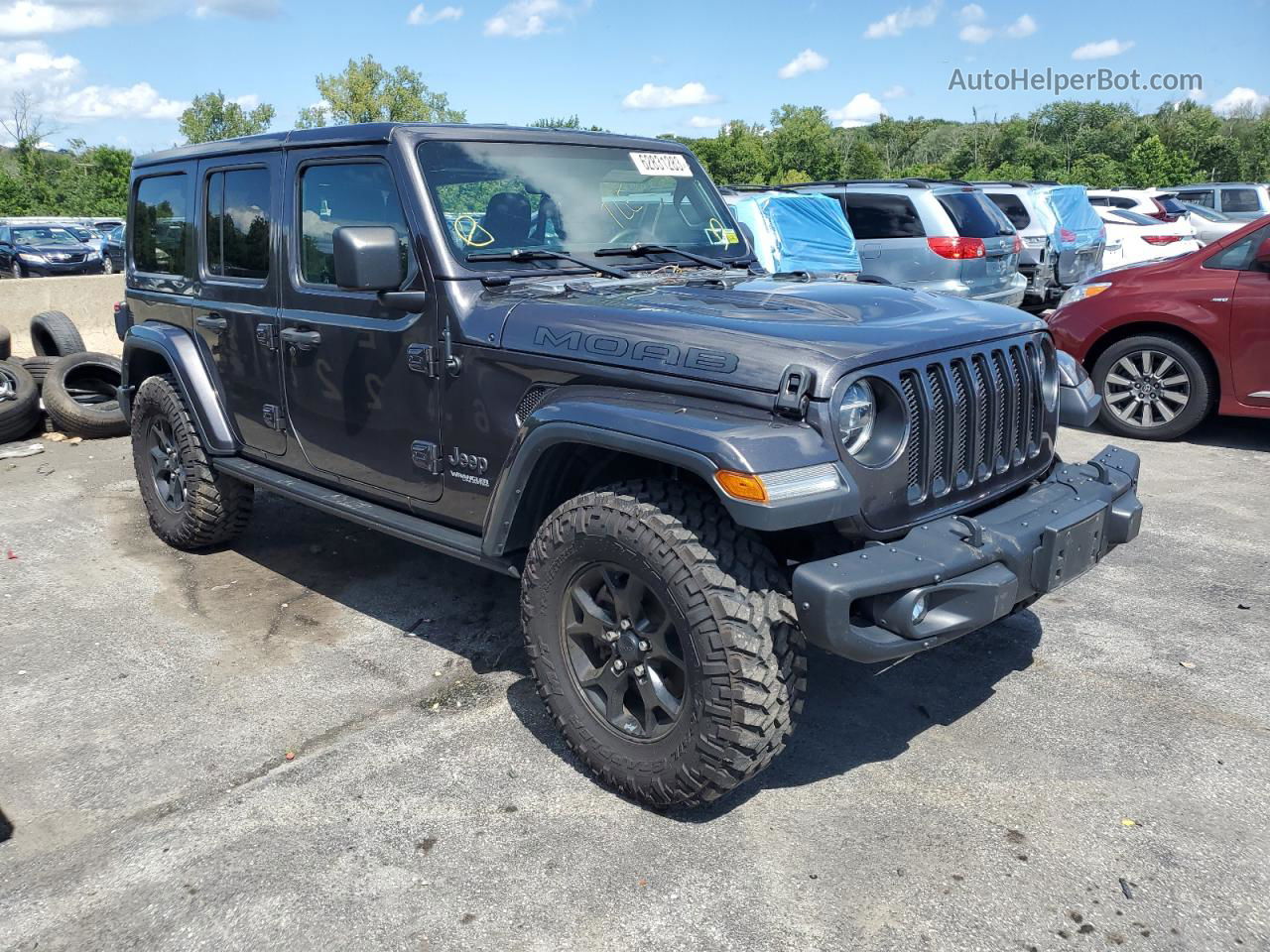 2019 Jeep Wrangler Unlimited Sahara Серый vin: 1C4HJXEG8KW516976